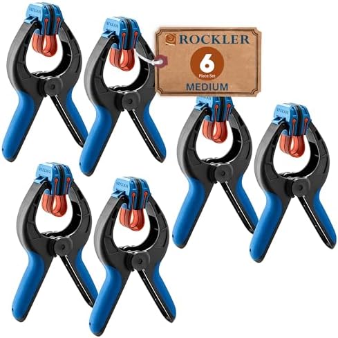 Rockler Bandy Spring Clamps (3-Pair) One-Handed Nylon Clamp Set