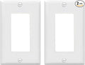 Light Switch GFCI Device Wallplate, Rocker Wall Plate Cover,Light Switch cover,Standard Size 1-Gang 4.50" x 2.76",Smooth Face,Unbreakable Polycarbonate Thermoplastic,UL Listed,2-Pack