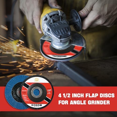 28 Pack 4 1/2 Inch Flap Disc Angle Grinder Sanding Disc Type 27 Flap Discs Premium High Density Jumbo 120 Grit Zirconia Flap Sanding Disc