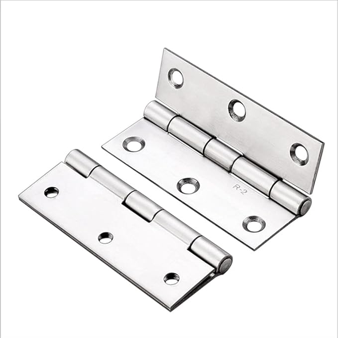 Medsuo 2 PCS Door Hinges 3 Inch Stainless Steel Folding Butt Hinges with 12 PCS Stainless Steel Screws for Door Case Lid Wooden Box Chest (Silver)