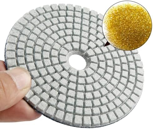 LOZLIN 4" Diamond Polishing Pads 16PCS 50-10000 Grit Hook & Loop for Stone