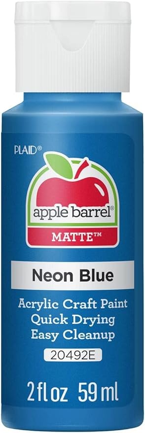Apple Barrel Acrylic Paint in Assorted Colors (2 oz), 20492, Neon Blue