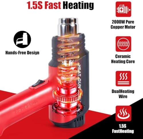 Heat Gun Kit with 300PCS Heat Shrink Solder Seal Wire Connectors, Waterproof Heat Shrink Wire Connectors, 26-10 AWG Heat Shrink Sleeve for Automotive, Marine, Wiring Repair