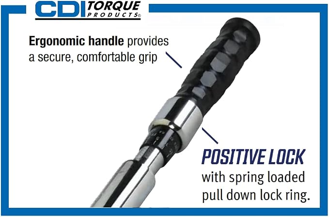 CDI 2503MFRPH Comfort Grip Dual Scale Micrometer Adjustable Click Style Torque Wrench - 1/2-Inch Drive - 30 to 250 ft. lb. Torque Range