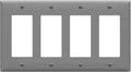 ENERLITES Decorator Wall Plate, Light Switch or Receptacle Outlet Cover, Gloss Finish, Size 4-Gang 4.50" H x 8.19" L, 8834-GY, Gray