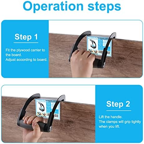 Newdeli Plywood Carrier, Panel Carrier, Drywall Carrying Tool Plywood Lifting Tool for Wood, Synthetic Cement Board - Clamping Thickness up to 3/4 inch