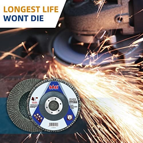 Sali 10 Pack Flap Disc 40 Grit 4.5" x 7/8-Inch Sanding Disc Bevel Type #29 Premium and Industrial Grade Angle Grinder Grinding Wheel High Performance Edge Grinding
