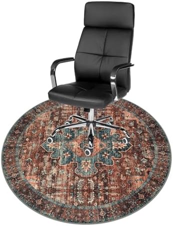 Anidaroel 47" Round Chair Mat for Hardwood Floor/Tile Floor, Desk Chair Mats for Hard Floors, Under Desk Rug Protector for Rolling Chair, Computer Gaming Chair Mat, Low Pile Carpet Floor Mat