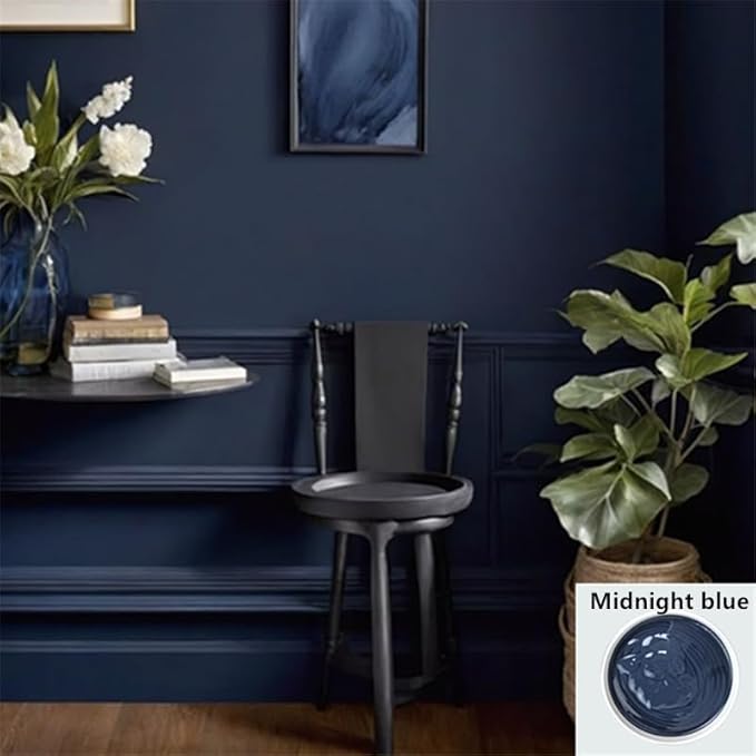 Non-Toxic Furniture Paint Vintage Chalk Paint for Wood/Metal/Glass, Indoor/Outdoor Use No Sanding & Primer Needed Matte Finish Cabinet Paint, Waterbased | Acrylic | Crafts for DIY Projects 4oz/118ml (Navy Blue)