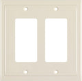 Henne Bery Modern Edge Decorative Wall Plate Switch Plate Outlet Cover, Durable Solid Zinc Alloy (Double Decorator, Light Almond)