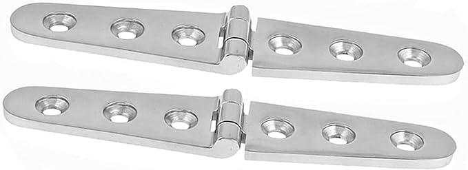 316 Stainless Steel Boat/Door Hinge ，Heavy Duty Marine Grade Cupboard Cabinet Drawer Door Strap Butt Hinge Furniture Hardware (Size: 6”X1”,2pcs)