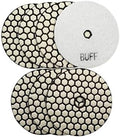 SHDIATOOL 7PCS 4-Inch Dry Diamond Polishing Pads White Buff for Granite