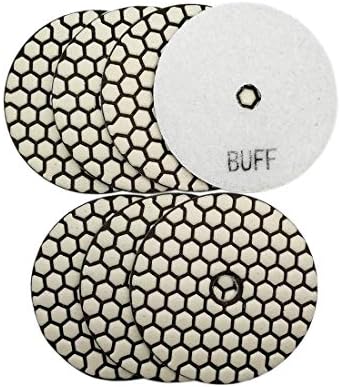 SHDIATOOL 7PCS 4-Inch Dry Diamond Polishing Pads White Buff for Granite