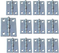 QCAA Narrow Butt Utility Hinge, Swaged, with Removable Loose Pin for Cabinet Door or Box Hinge, 2" x 1-1/2" x 1.4mm, Zinc Plated, 12 Pack, Made in Taiwan