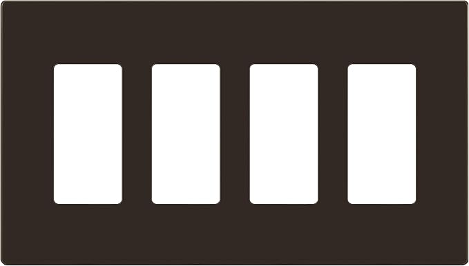 ENERLITES Screwless Decorator Wall Plates Child Safe Outlet Covers, Gloss Finish, Medium Size 4-Gang 4.88" H x 8.58” L, Unbreakable Polycarbonate Thermoplastic, SI8834M-BR, Brown