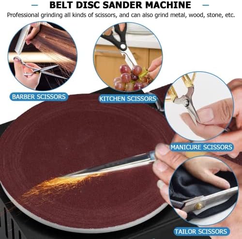 MXBAOHENG Mini Belt Disc Sander 6-Inch Sanding Disc and 1.2 x 15-Inch Sanding Belts for Wood Metal Stone Grinding, Small Spindle Sander Machine for Curve Grinding, with Chuck & Flexible Shaft