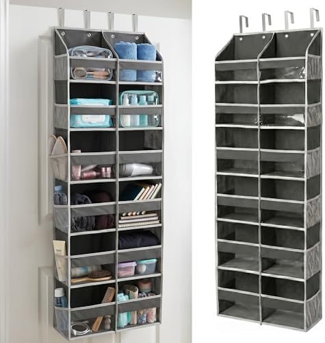 HOMELUX THEORY Over the Door Organizer, 6-Tier XL, 100D Fabric, Dark Gray