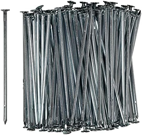 Pinnacle Mercantile 150-Pack Artificial Turf Stakes Galvanized Nails for Fake Landscaping Grass Outdoor, Heavy-Duty, Anti Rust 5.5 inch Spikes, 1/8” Thick 5 lb Box