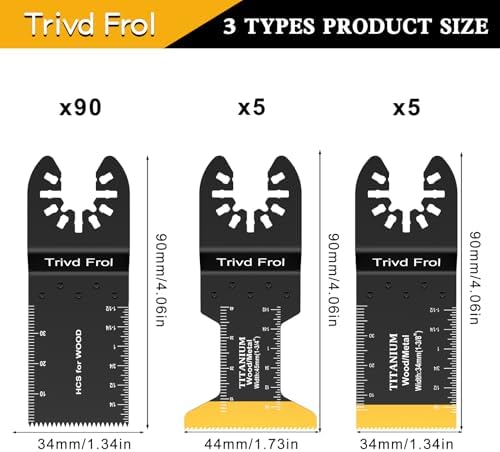 Trivd Frol 100PCS Titanium Multitool Blades for Wood Plastic Nails Metal