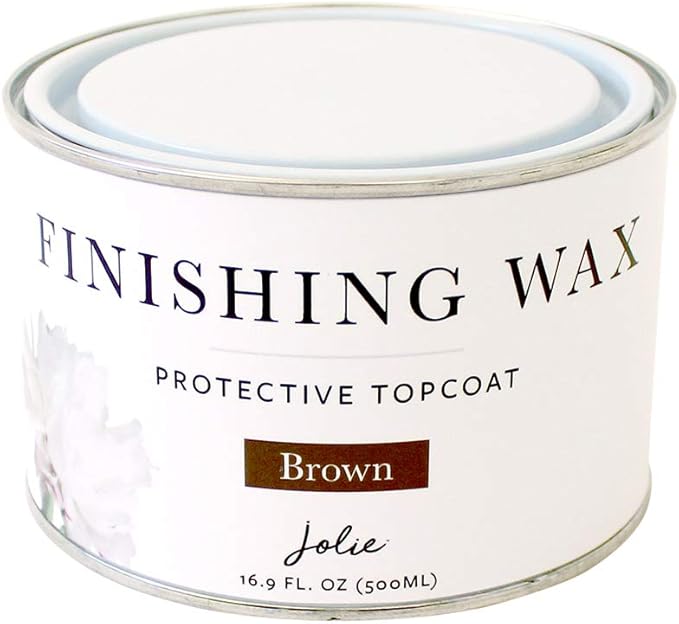 Jolie Finishing Wax - Protective topcoat Paint - Use on interior furniture, cabinets, walls, and accessories- Odor-Free,Non-Hazardous-Brown-500ml