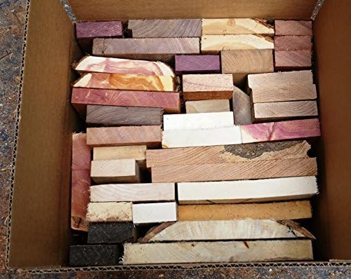 Woodchucks Wood Large Box of Long 3/4" Thick Unfinished Craft Wood. Many Species. Scrap Lumber Perfect for Odds and Ends