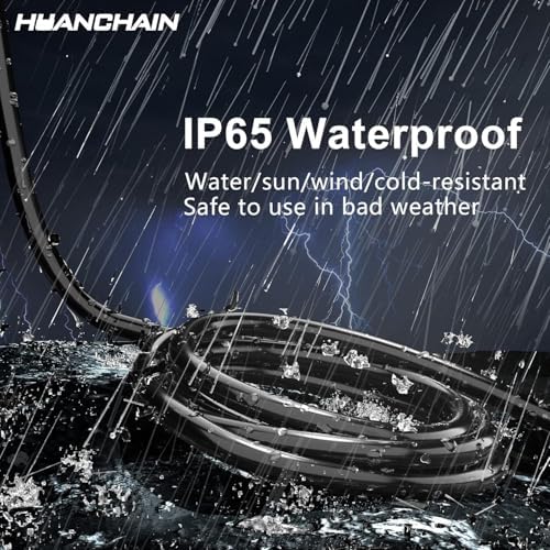 HUANCHAIN Indoor Outdoor Black Extension Cord 8 FT Waterproof 16/3 Gauge
