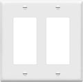 ENERLITES Decorator Light Switch or Receptacle Outlet Wall Plate, Gloss Finish, Size 2-Gang 4.50" x 4.57", Unbreakable Polycarbonate Thermoplastic, UL Listed, 8832-W, White