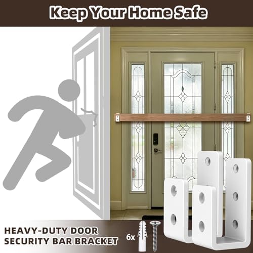 2x4 Door Barricade Brackets, 6mm Thickened Security Brackets(8Pack)