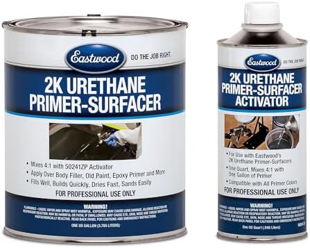 Eastwood 2K Urethane Primer Paint Surfacer Gray Gallon and Activator Kit