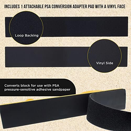 Dura-Gold Pro Series Rigid Longboard Hand Sanding File Block with Hook & Loop Backing and PSA Backing Adapter Pad & 100 Grit PSA Longboard Sandpaper 20 Yard Roll, 2-3/4" Wide