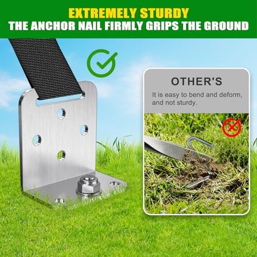 Insaga 18" Ground Anchors Screw in, 4 Pack Trampoline Anchors with L Bracket – Spiral Heavy Duty Earth Anchor for Shed, Swing Set, Mobile Home, Tent, Carport, Gazebo, Canopy, Playground, Playset