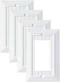 Pure White Classic Beadboard Wall Plates,Light Switch Covers,Electrical Outlet Covers, Switch Plates of Various Combination, Nature Bamboo Fiber Wall plate (1 Gang Decorator 4 Pack)