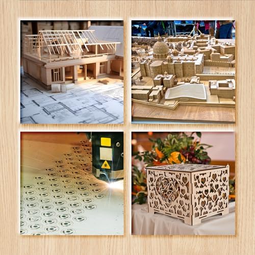 36 Pack Basswood Sheets Plywood Board 1/8 Inch Unfinished Wood,3mm Plywood for Laser Cutting,Boards for Crafts for DIY Plywood Sheets Unfinished Wood Boards for Laser Cutting(12inchx12inch)