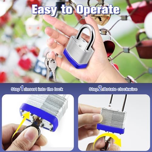 Laminated Steel Key Padlocks 1-9/16" 40mm Wide Body 25PCS Locks Keyed Alike