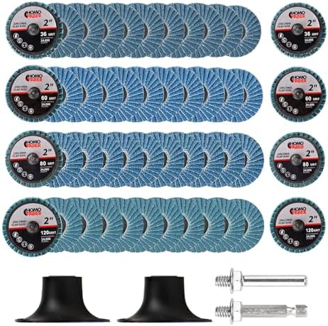 HOMO FABER 50Pcs Die Grinder Sanding Discs, 2 Inch Flap Discs Roll Lock