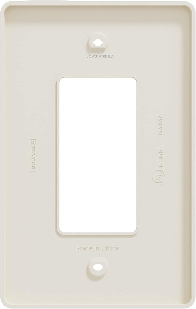 Square D by Schneider Electric X Series Wall Plate for Outlet and Light Switch, Mid Size Plus 1 Gang, Matte Light Almond