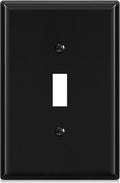 ELEGRP Large Size Toggle Switch Wall Plate, 1-Gang Light Switch Covers, Unbreakable Polycarbonate Replacement Faceplates Covers, UL Listed, Color-matched Screws Included (1 Pack, Glossy Black)