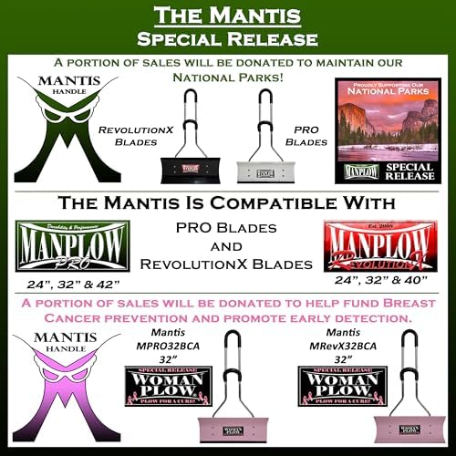 RevolutionX Snow Pushers and Shovels (Mantis Handle, 32")