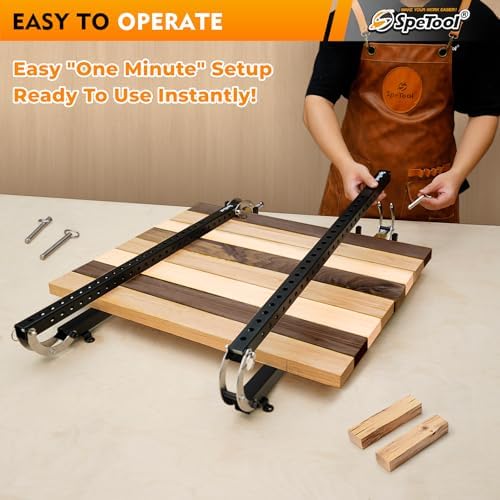 SpeTool Panel Clamp, 4-Way Pressure Parallel Clamp for Board Cabinet, Tabletops, Woodwork, Adjustable Parallelogram Couplers, Cutting Board Clamps For Precision Projects, 36 Inch Panel Clamps 1 Pack