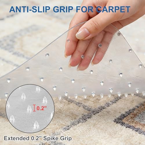 Chair Mat for Carpeted Floors, 36" x 48" Clear Heavy Duty Office Chair Mat, Low-Pile Carpet Protector, Smooth Glide for Desk & Computer Chairs, Under-Desk Coverage (Transparent)