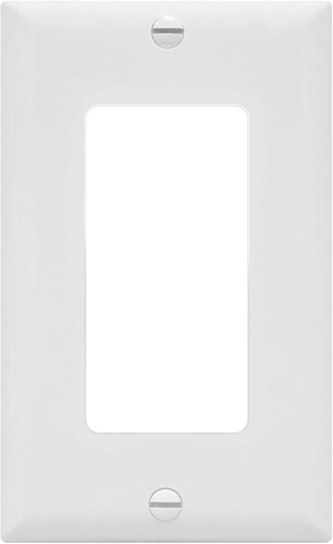 ENERLITES Decorator Light Switch or Receptacle Outlet Wall Plate, Size 1-Gang 4.50 Inches x 2.76 Inches, Unbreakable Polycarbonate Thermoplastic, 8831-W-10PCS, White (10 Pack), UL Listed