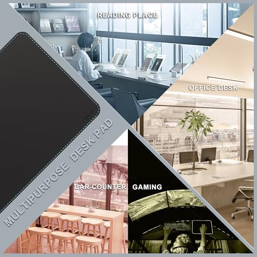 CENNBIE Leather Desk Mat, 59” x 23.6” Extra Large Desk Pad Blotter Protector, Extended Non-Slip Mouse Pad, Waterproof PU Leather Desk Mat on top of desks Large for Office and Home (Black)