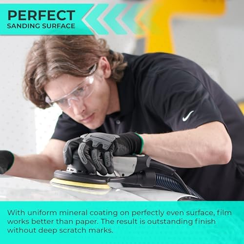 Sunmight Film Grip No Hole 3 Inch Sanding Discs - 800 Grit, Premium Aluminum Oxide - Strong Film Backing for Automotive, Marine, Wood & Metal Applications - Excellent Cutting and Long Life (50 Pcs)