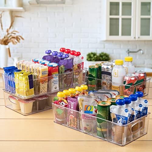 ClearSpace Pantry Storage Bins with Removable Dividers, XL, 4 Pack