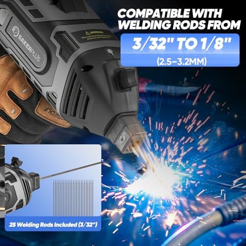 Sakerplus Portable Welding Machine, 110V IGBT Inverter Handheld Welder