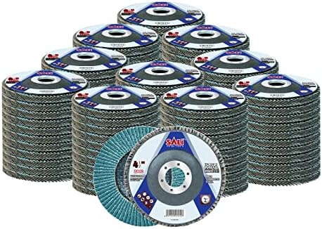 Sali 100 Pack Zirconia Flap Disc 40 Grit 4.5" x 7/8-Inch Sanding Disc Bevel Type #29 Premium and Industrial Grade Angle Grinder Grinding Wheel High Performance Edge Grinding