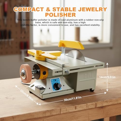 ele ELEOPTION Bench Buffer Polisher,0-10000 RPM Adjustable Benchtop Grinder