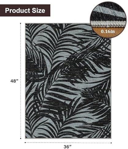 chakme Office Chair Mat for Hardwood Floor, 48"x36" Easy Glide Computer Desk Mat Protector for Rolling Chair Under Desk Rug Nonslip Backing, Machine Wash, (Leaf)