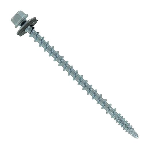 Fasteners Plus ST Fastening #10 x 3 Kwikseal Woodbinder Metal Roofing Screws Metal-to-Wood Galvanized (Pack of 250)
