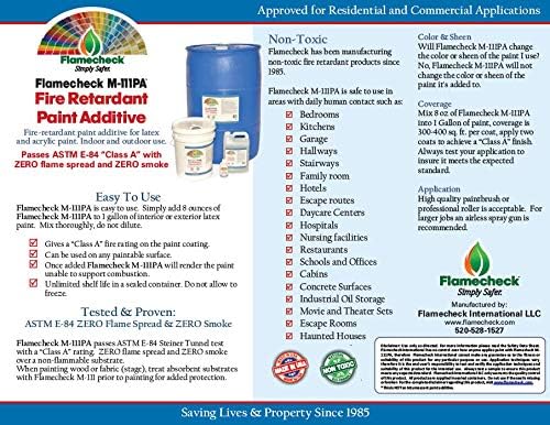 Flamecheck M-111PA Fire Retardant Paint Additive (40 ounces) Mix 8 ounes to 1 US Gallon of Latex paint or primer.